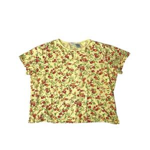 Vintage White Stag Floral Woman's Plus Size Shirt Size 18/22 cottagecore floral